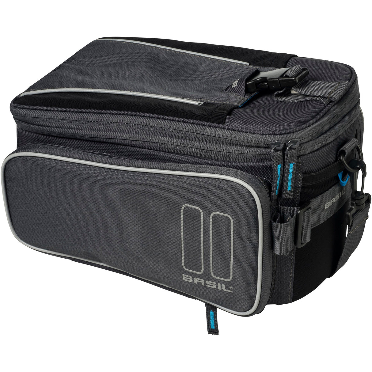 Basil Sport Design Trunkbag - Grijze fietsbagagedragertas, 7-15L, waterafstotend, voor reguliere fiets en e-bike
