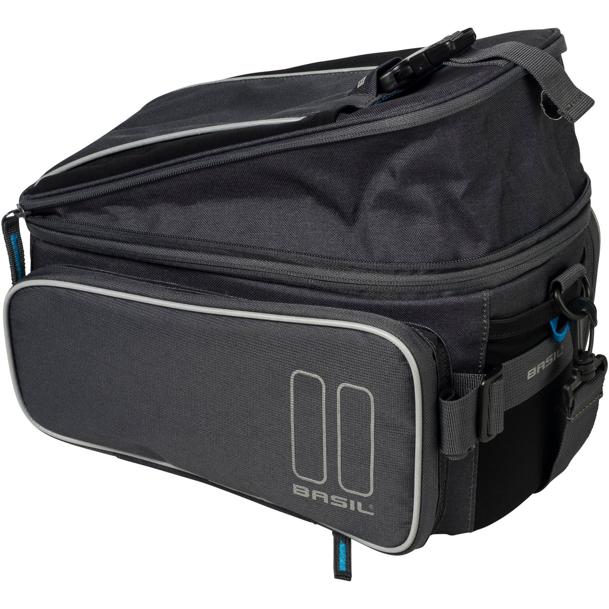 Basil Sport Design Trunkbag - Grijze fietsbagagedragertas, 7-15L, waterafstotend, voor reguliere fiets en e-bike