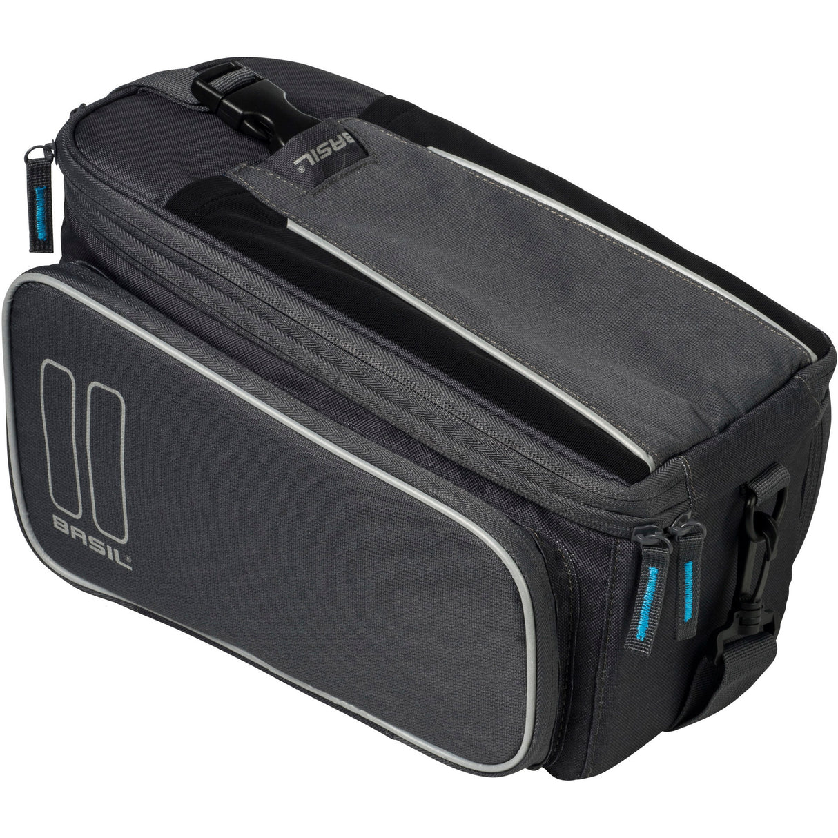 Basil Sport Design Trunkbag - Grijze fietsbagagedragertas, 7-15L, waterafstotend, voor reguliere fiets en e-bike
