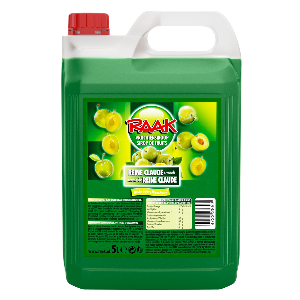 Raak siroop reine claude (5 liter)