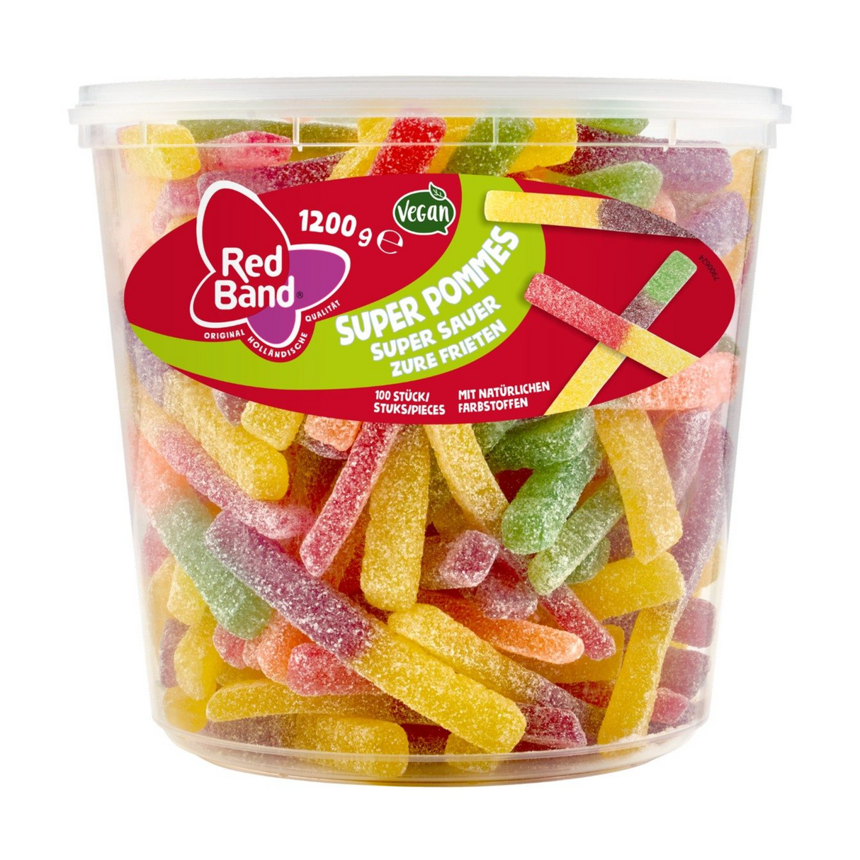 Red band zure frieten snoep - zure mix - silo 100 st