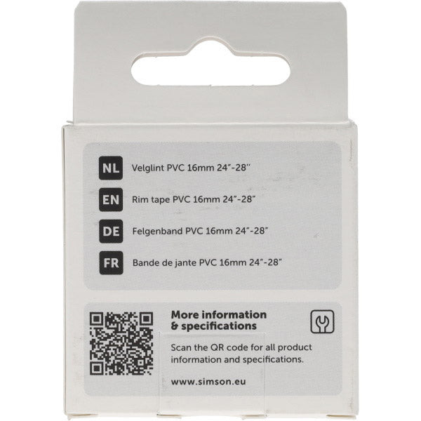 Simson velglint 24i -28i 16mm breed pvc