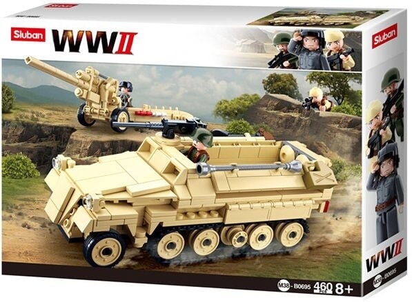 Sluban army wwii halftrack met kanon (m38-b0695)