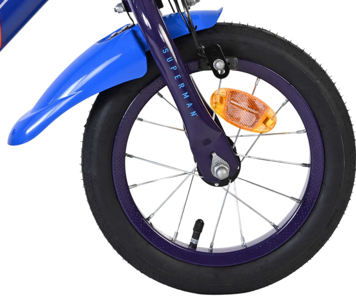 Volare superman kinderfiets - jongens - 12 inch - blauw - twee handremmen