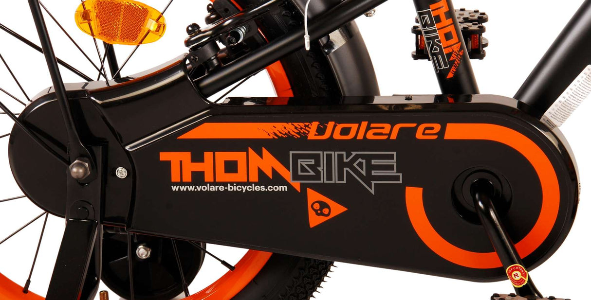 Volare Thombike Kinderfiets Jongens 16 inch Zwart Oranje Twee Handremmen