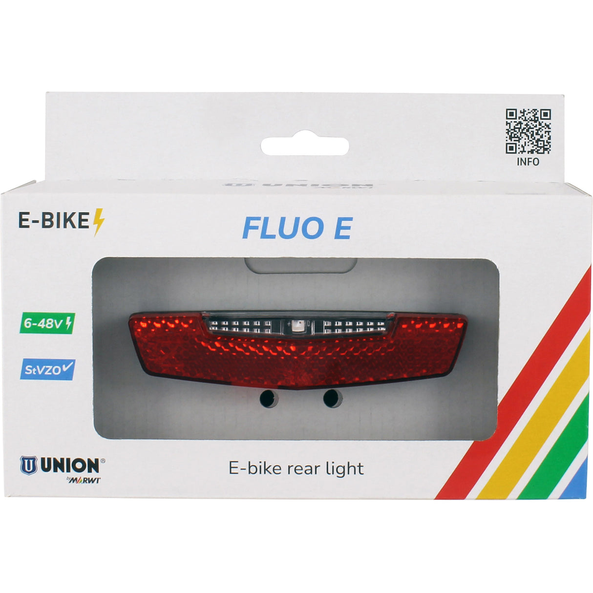 Qibbel union achterlicht fluo e e-bike 6-48v