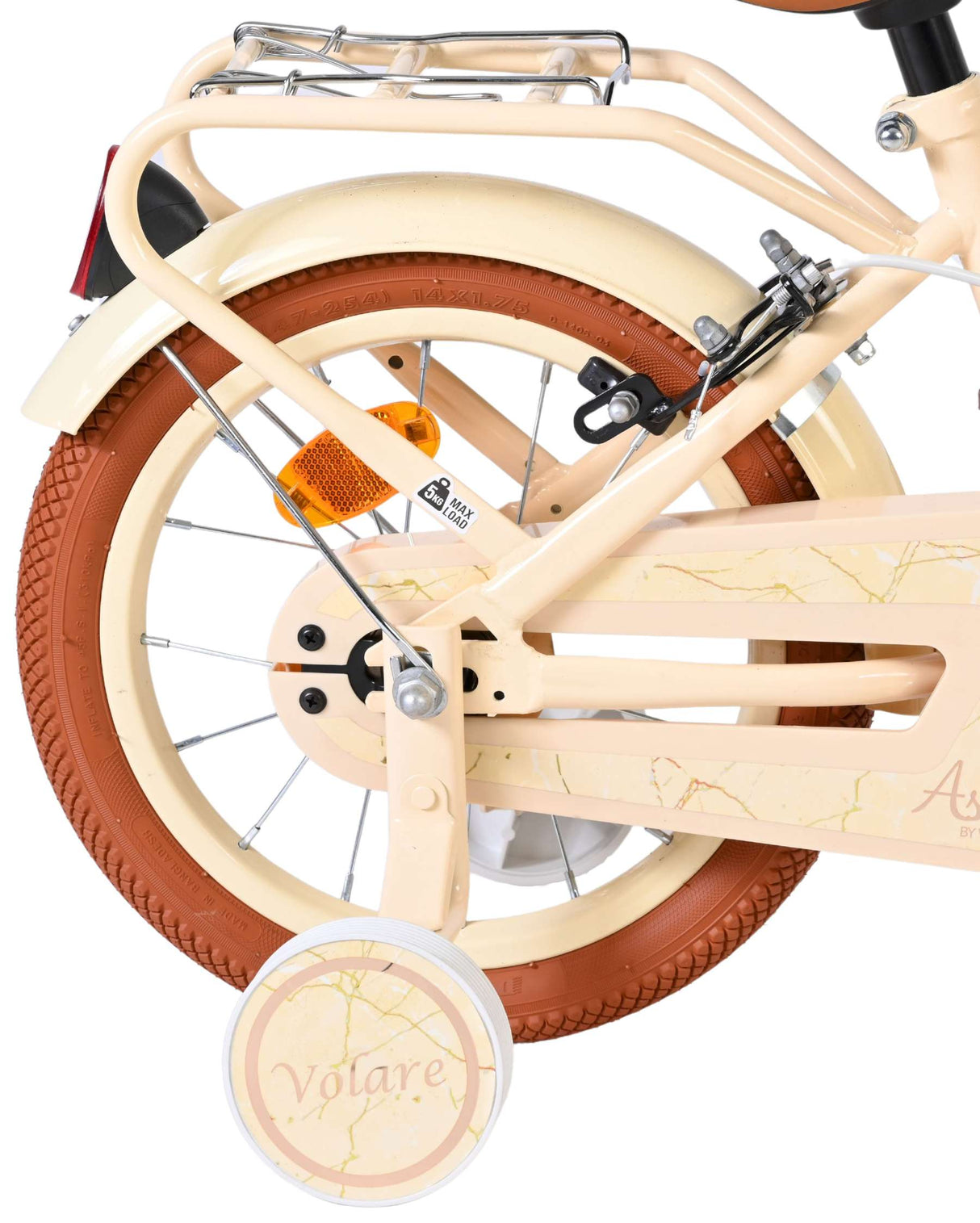 Volare ashley kinderfiets - meisjes - 14 inch - creme - twee handremmen