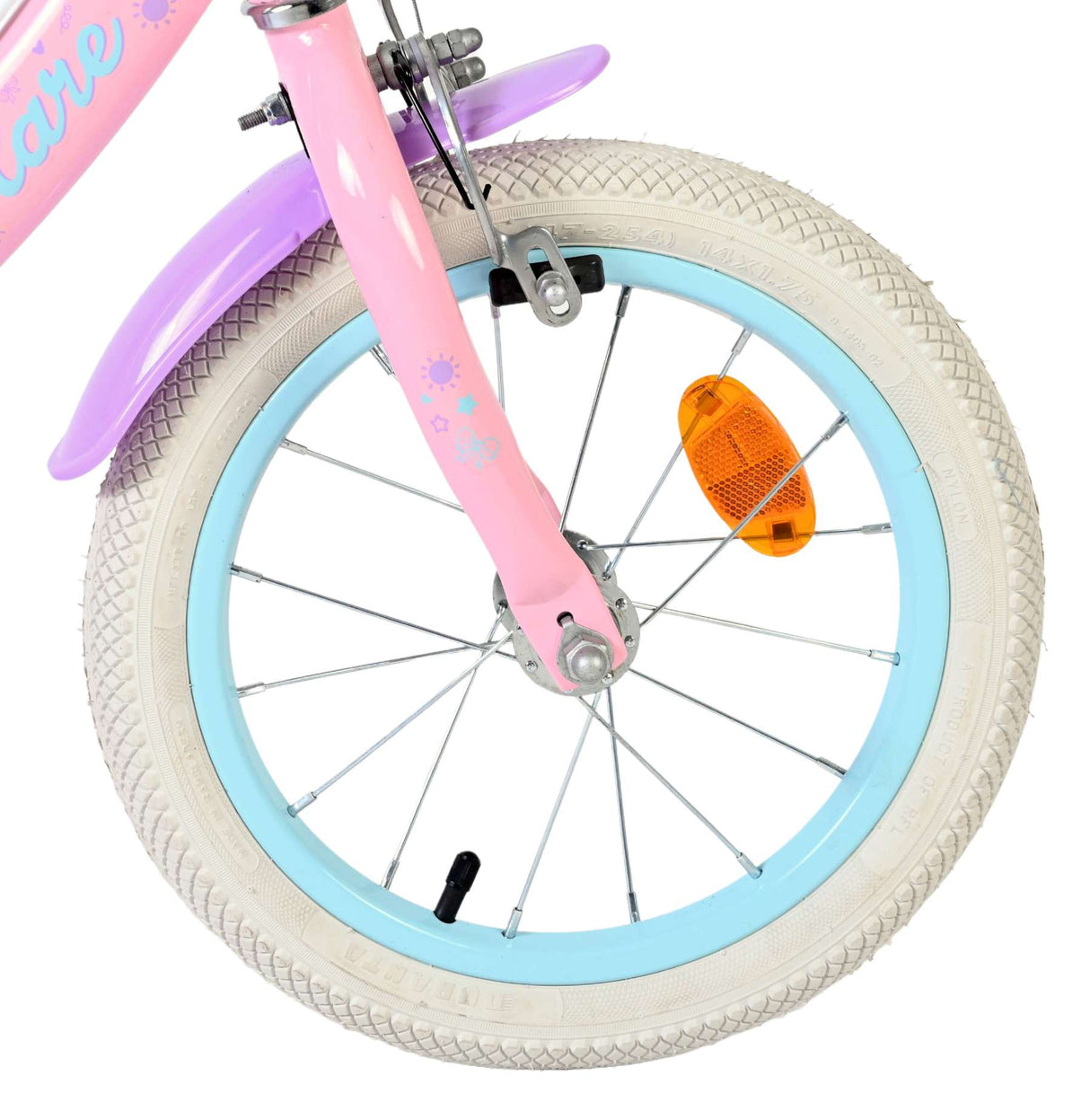 Volare olivia kinderfiets - meisjes - 14 inch - roze - twee handremmen