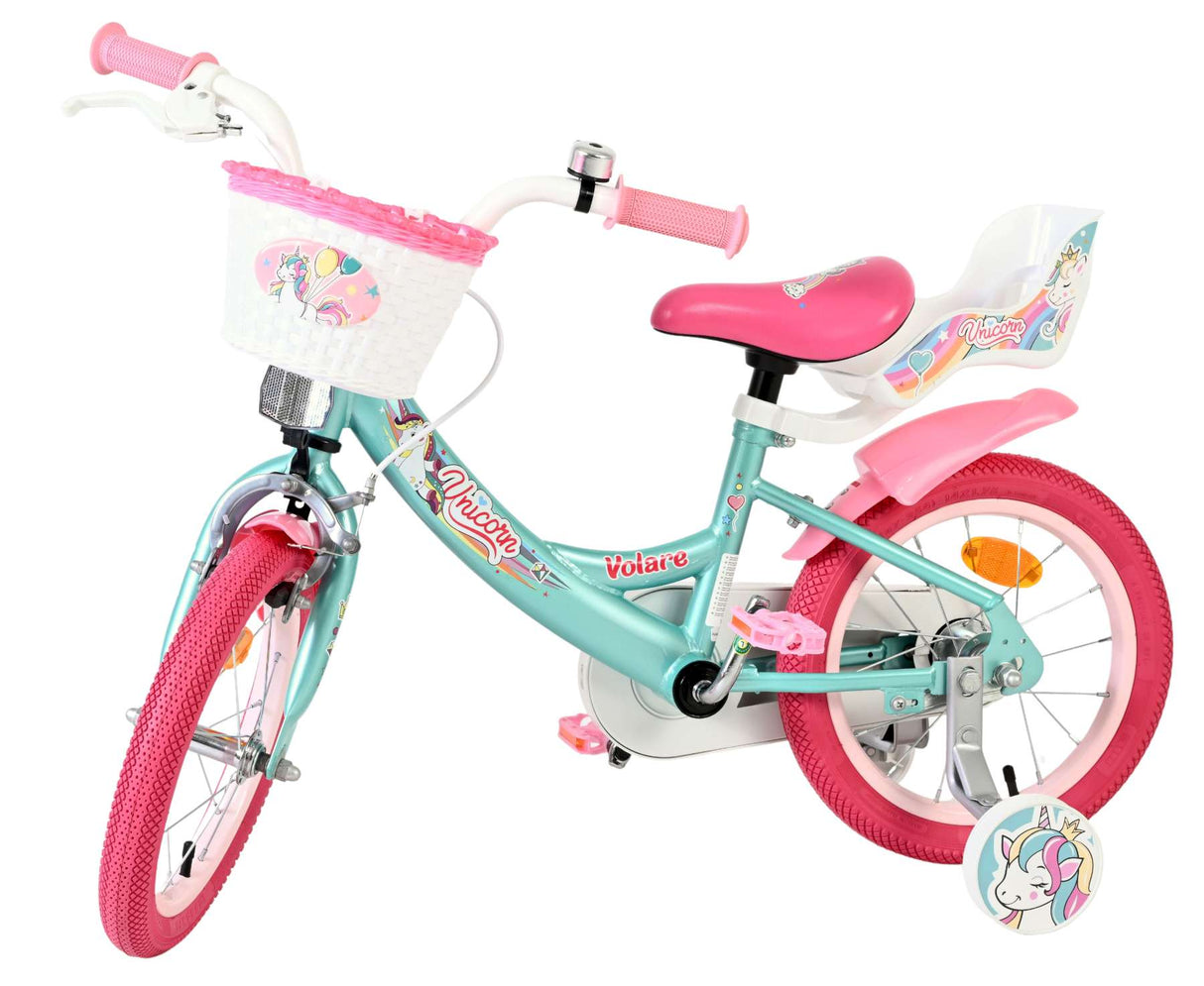 Volare unicorn kinderfiets - meisjes - 14 inch - groen