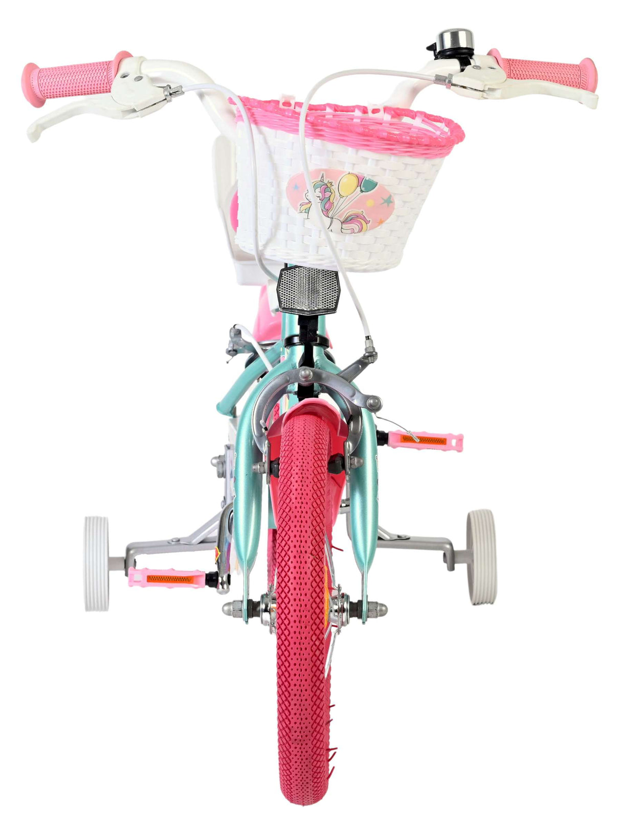 Volare unicorn kinderfiets - meisjes - 14 inch - groen - twee handremmen