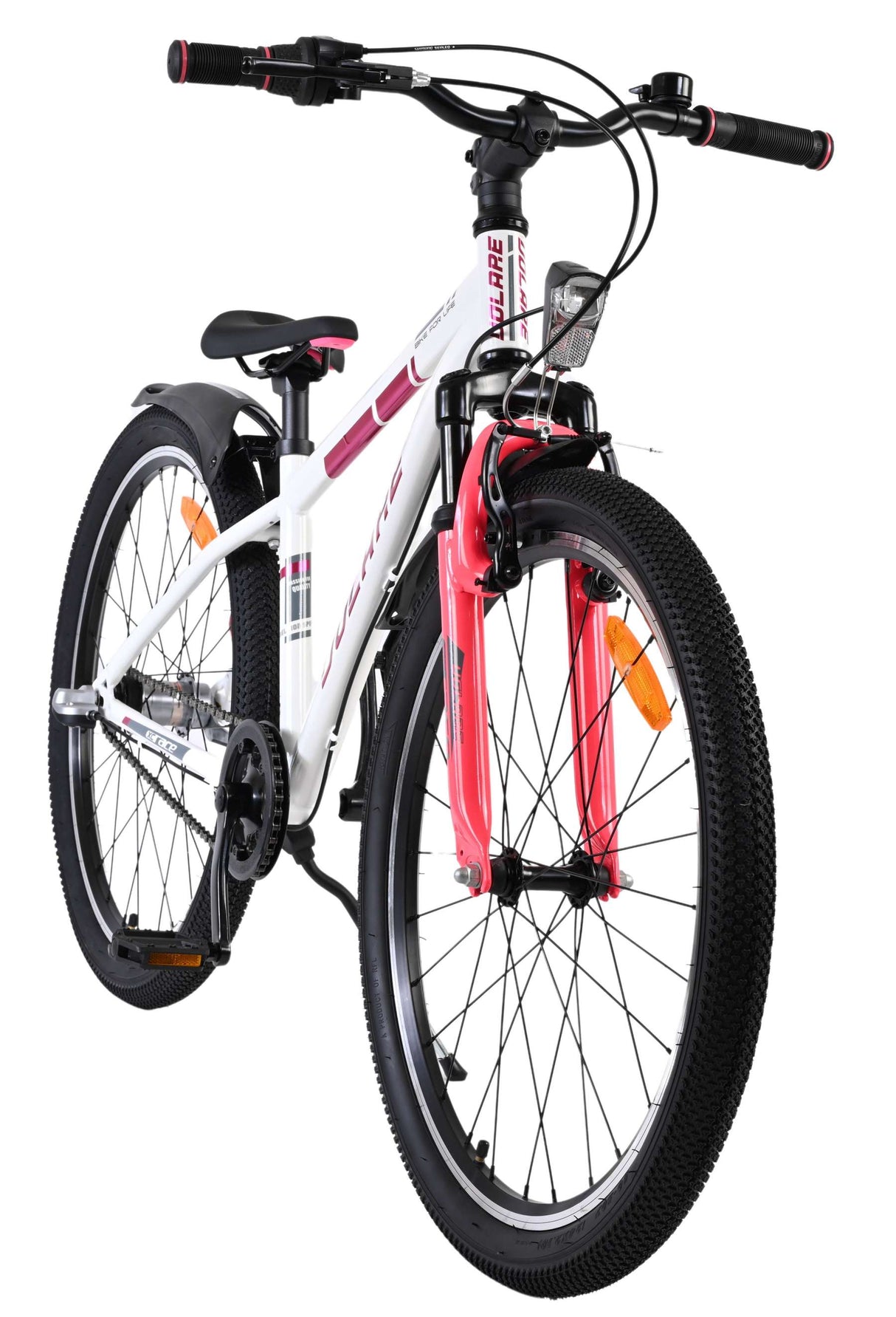 Volare xc race kinderfiets - 24 inch - wit roze - nexus 3