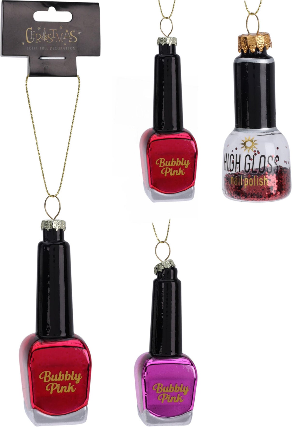 Home styling kersthanger glas nagellak