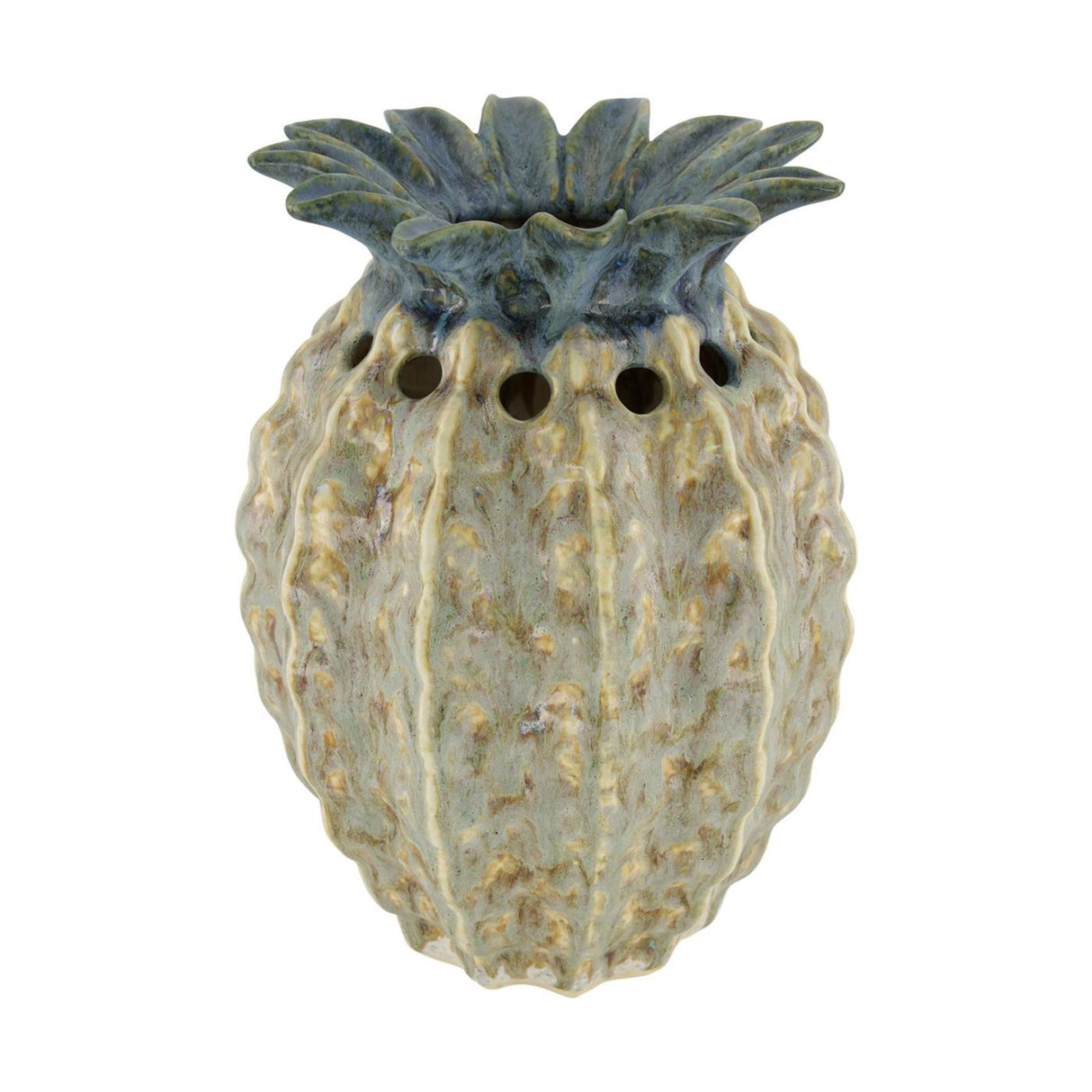 Dijk natural collections vaas ananas keramiek blauw ø24xh34cm