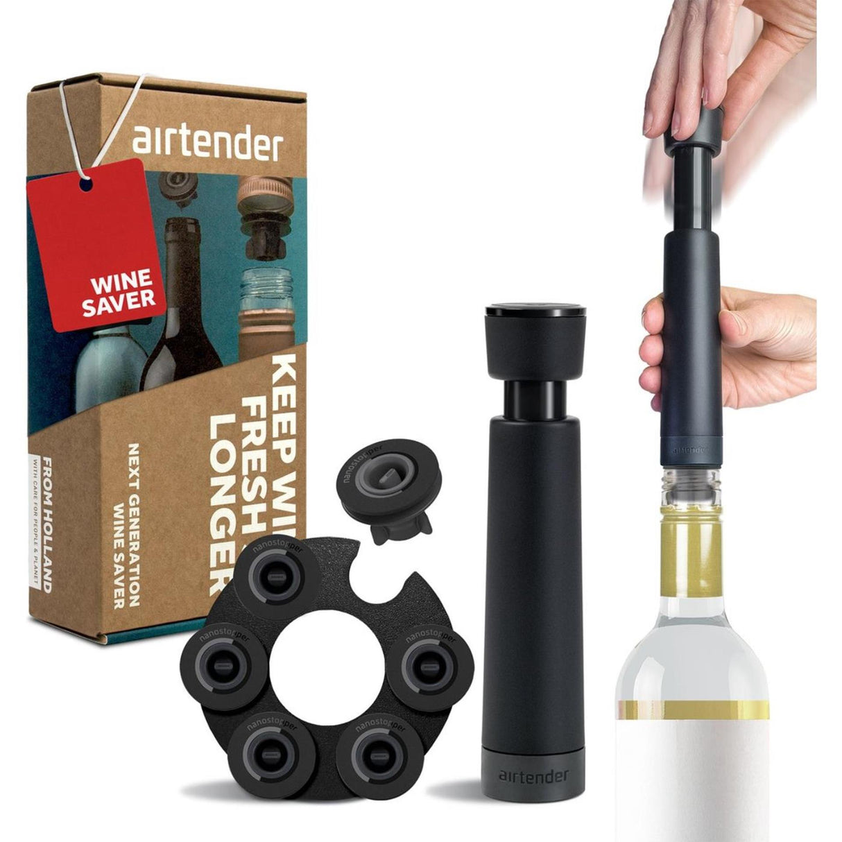 Airtender wijn vacuüm cadeaudoos