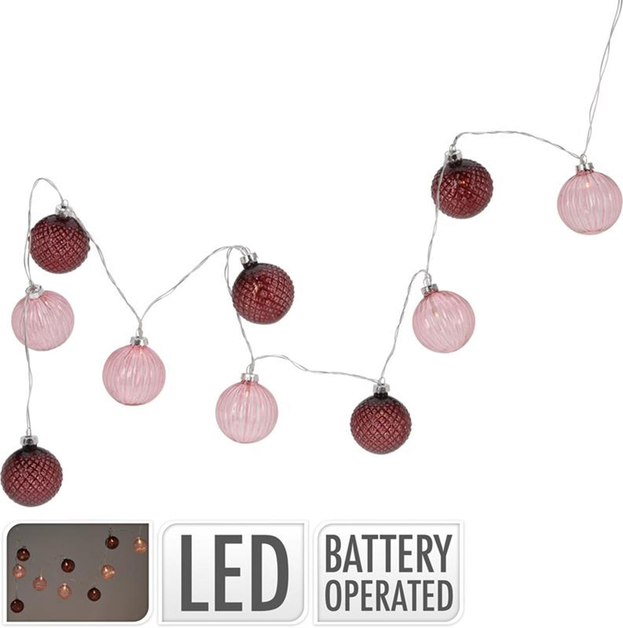 Home styling strengverlichting led met ballen glas 10