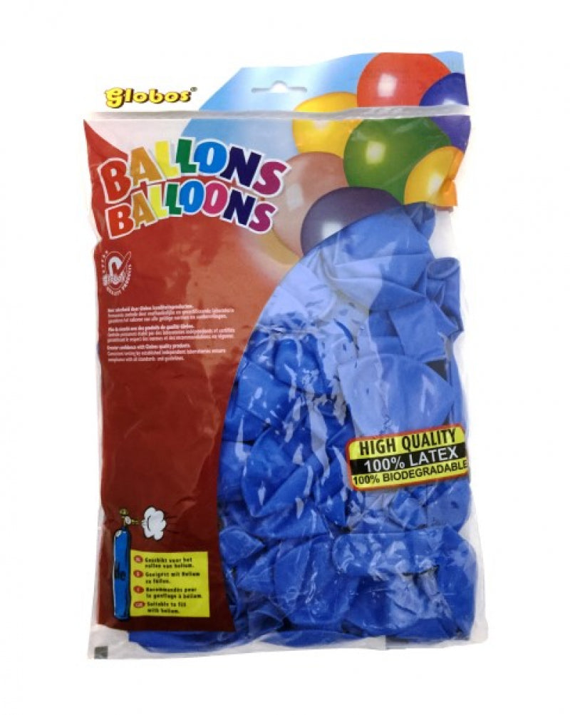 Globos ballonnen blauw (nr.12 100 stuks in zak)