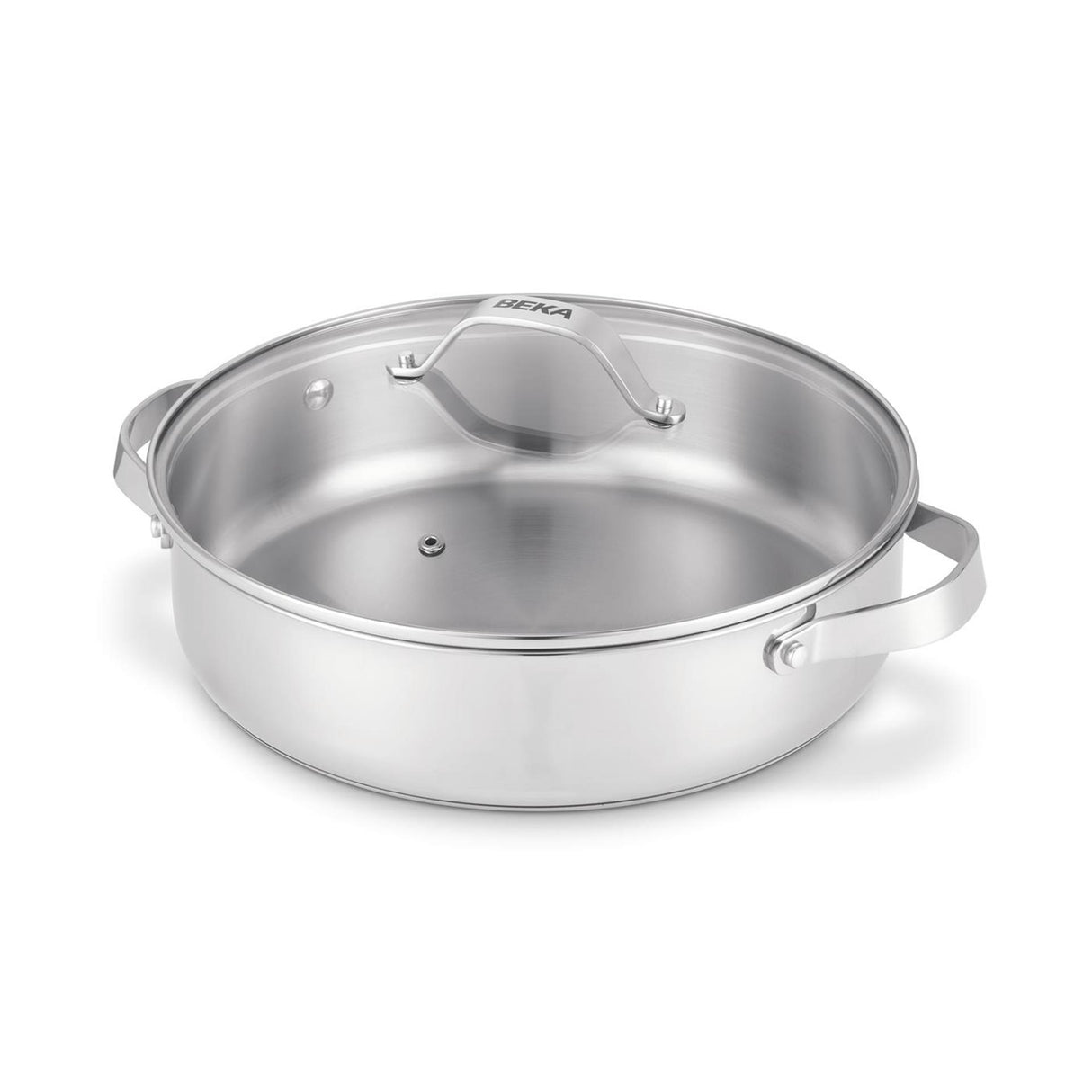 Beka cicla sauteerpan - hapjespan ø 28cm - met deksel uit glas - gerecycleerd rvs - pfas-vrij - 2 stevige handvaten - geschikt voor inductie vaatwasser