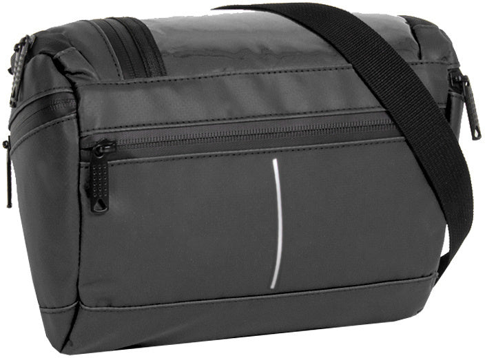 Bike splash waterafstotende stuurtas met schouderhengsel 5l zwart