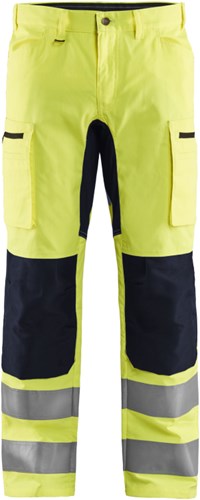 Blåkläder high-vis broek met stretch 15851811 | high vis geel zwart | maat 48 - 7330509703014