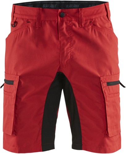 Blåkläder service short stretch 14491845 | rood zwart | maat 46 - 7330509586655