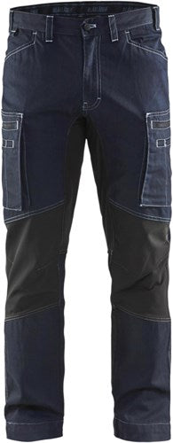 Blåkläder service werkbroek denim stretch 14591142 | marineblauw zwart | maat 44 - 7330509485873