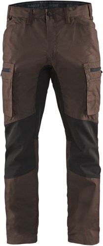 Blåkläder service werkbroek met stretch 14591845 | bruin zwart | maat 62 - 7330509527566