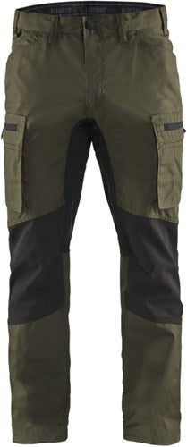 Blåkläder service werkbroek met stretch 14591845 | groen zwart | maat 54 - 7330509646007