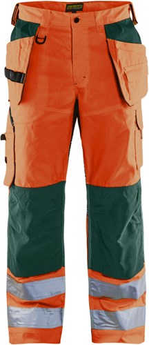 Blåkläder werkbroek high-vis met ventilatie 15651811 | high vis oranje groen | maat 64 - 7330509571699