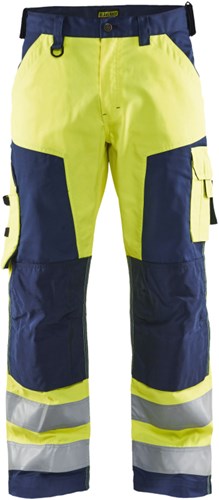 Blåkläder werkbroek high-vis zonder spijkerzakken 15661811 | high vis geel marineblauw | maat 52 - 7330509413005