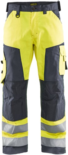 Blåkläder werkbroek high-vis zonder spijkerzakken 15661811 | high vis geel medium grijs | maat 64 - 7330509755860