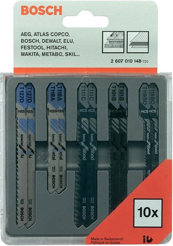 Bosch accessoires 10-delige set decoupeerzaagbladen hout metaal - 2607010148