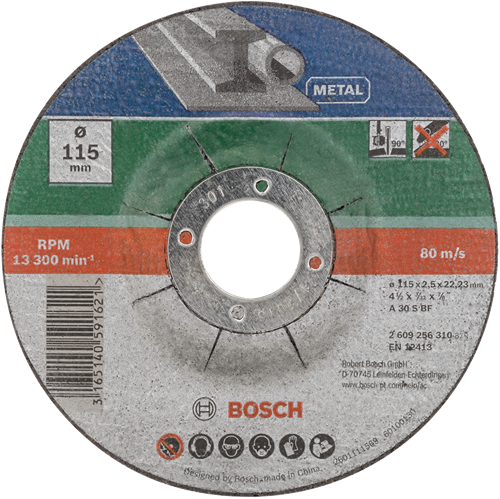 Bosch accessoires bosch slijpschijven set - voor metaal - 115 x 2,5 mm - gebogen - 5 stuks