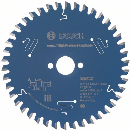 Bosch accessoires cirkelzaagblad expert for high pressure laminate 140x20x1.8 1.3x42 - 2608644131