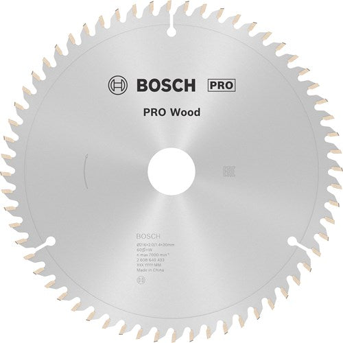 Bosch accessoires bosch pro wood cirkelzaagblad, 216 x 2 x 30 mm