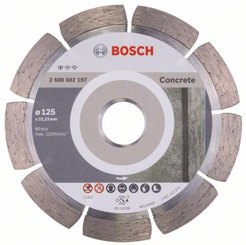 Bosch accessoires diamantdoorslijpschijf standard for concrete 125 x 22,23 x 1,6 x 10 mm 1st - 2608602197