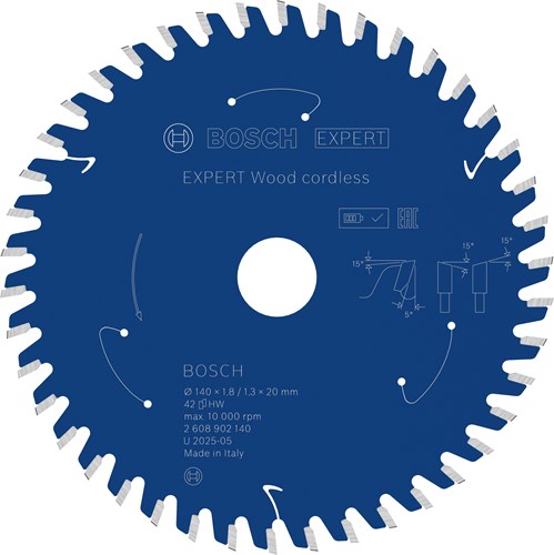 Bosch accessoires expert wood cordless cirkelzaagblad | 140 x 1,8 1,3 x 20 mm | t42 - 2608902140