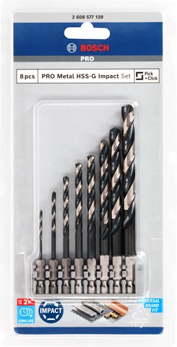 Bosch accessoires impact control hss 8-d set (snap-indexx)