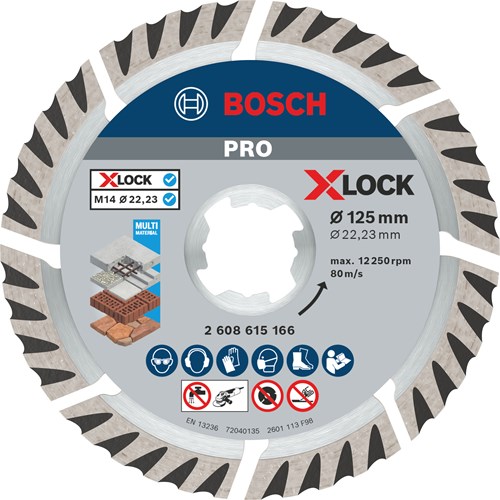Bosch accessoires x-lock diamantschijf standard for universal 125 x 22,23 x 2,0 x 10 mm - 1 stuk(s) - 2608615166