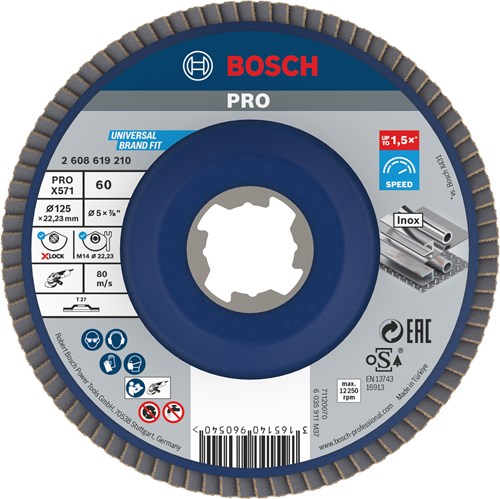 Bosch accessoires x-lock lamellenschijf best for metal recht, kunststof, ø125mm, g 60, x571 - 1 stuk(s) - 2608619210