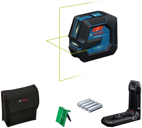 Bosch blauw bosch professional gll 20-22 g - lijnlaser - (4x batterij 1,5v lr6 (aa), laserrichtbord, houder lb10, alkalinebatterij-adapter, tas)