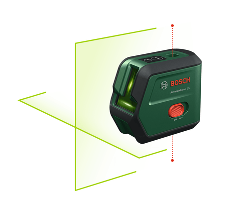 Bosch groen advancedlevel 2g set kruislijnlaser | geïntegreerde li-ion batterij + opbergetui + statief 1,2 m - 0603663gz1
