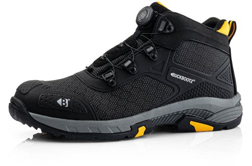 Buckbootz werkschoen tradez wheelz mid s1ps boa | zwart | maat 45 - 5055138026915