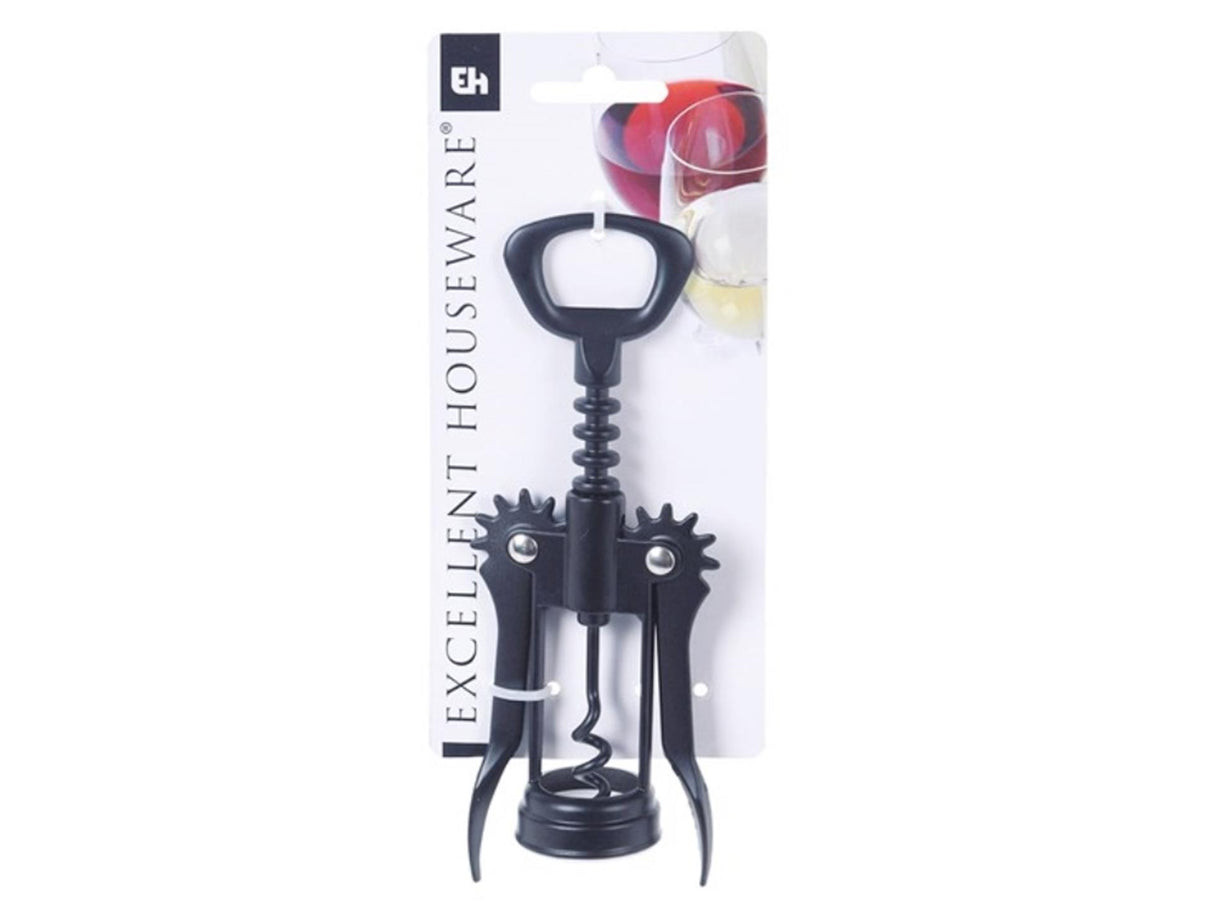 Excellent houseware kurkentrekker zink 16,5x6,5cm zwart