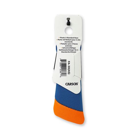 Carson drijvende sleutelhanger voor 3 sleutels - blauw oranje