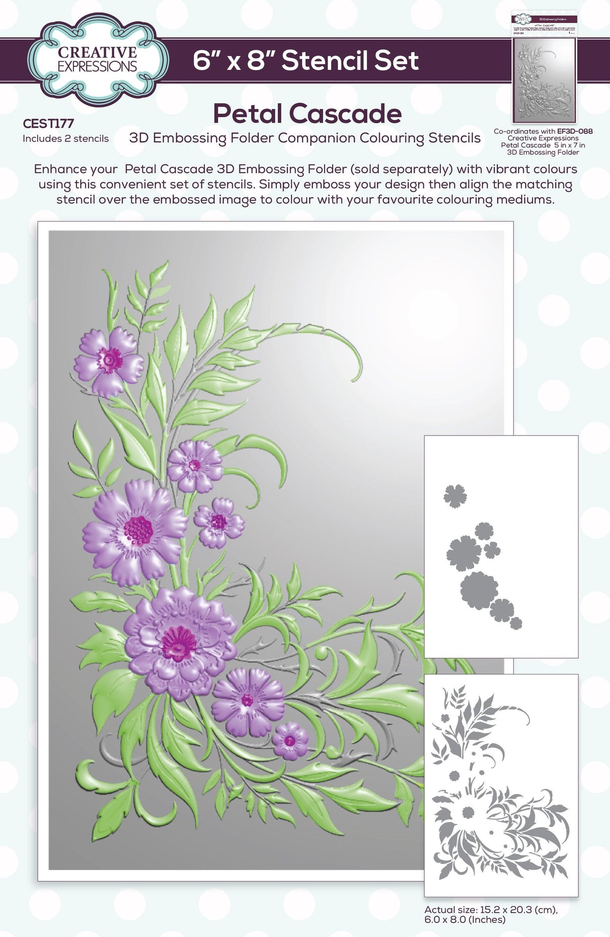 Creative expressions • petal cascade companion colouring stencils set of 2