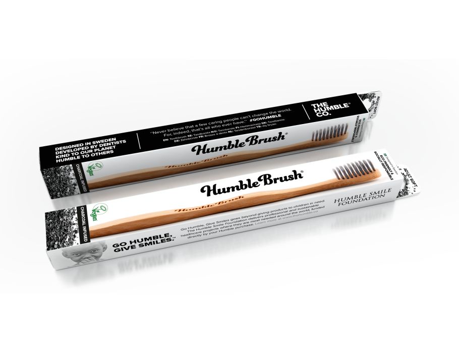 The humble co. tandenborstel bamboe - soft - charcoal