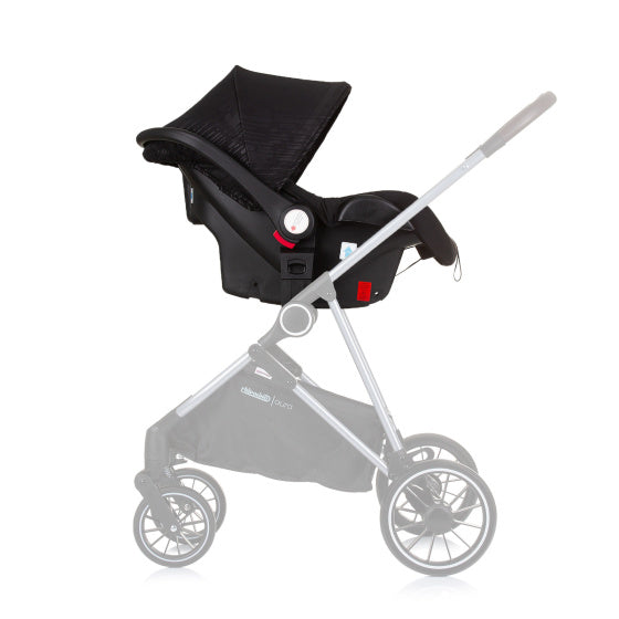 Chipolino aura autostoel met adapters 40-85 cm groep 0+ obsidian zwart