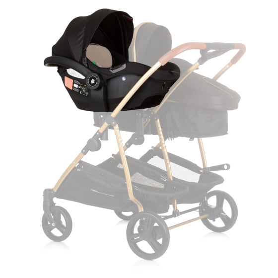 Chipolino duo autostoel 40-87 cm groep 0+ obsidian zwart beige
