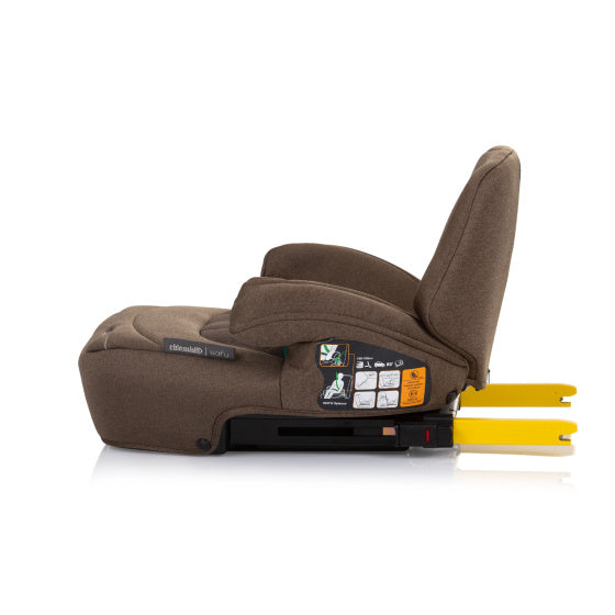 Chipolino safy zitverhoger i-size 125-150 cm isofix macadamia bruin