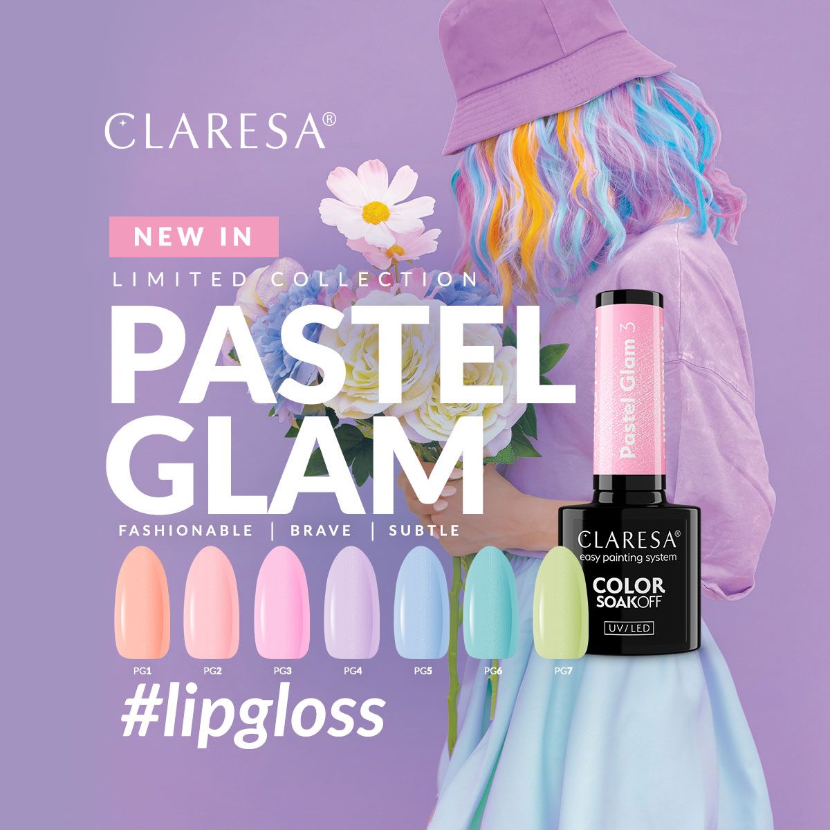 Claresa uv led gellak 5ml pastel glam 1